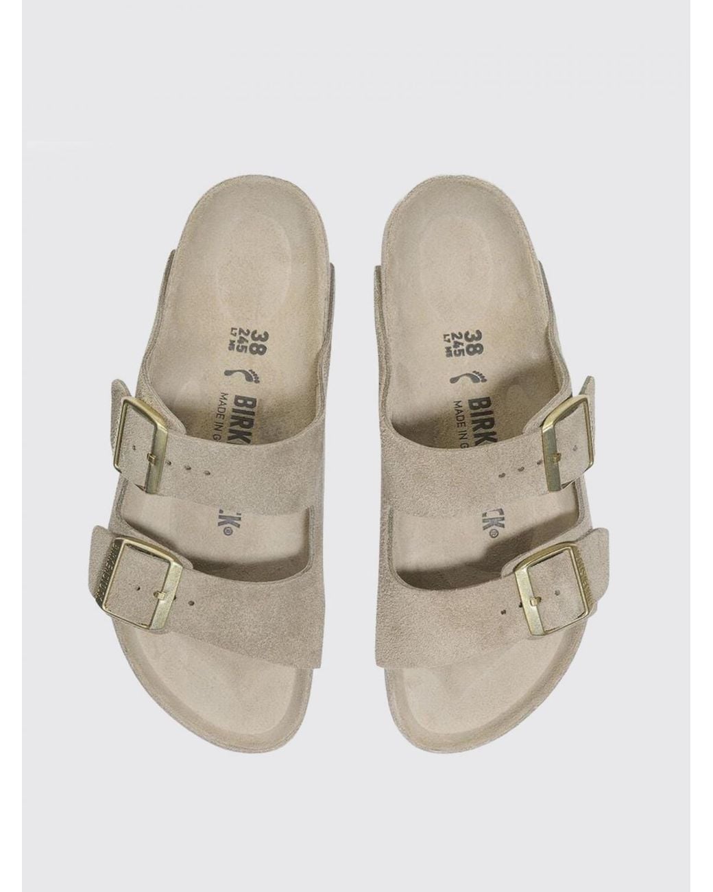 Birkenstock White Arizona Suede Sandals