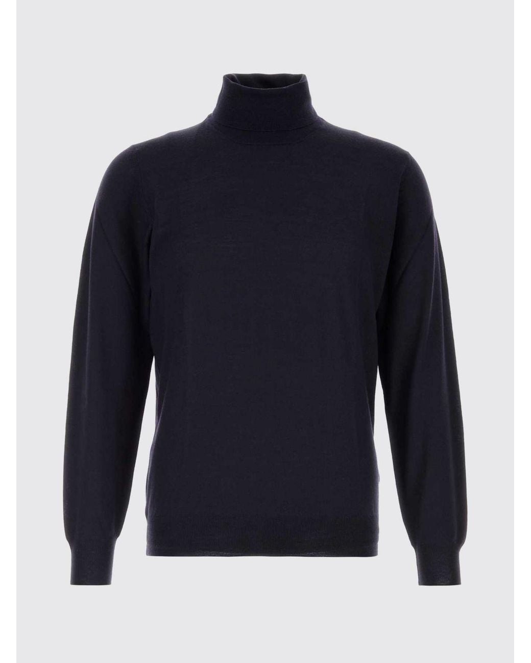 Fedeli Blue Long-Sleeved Turtleneck Jumper for men