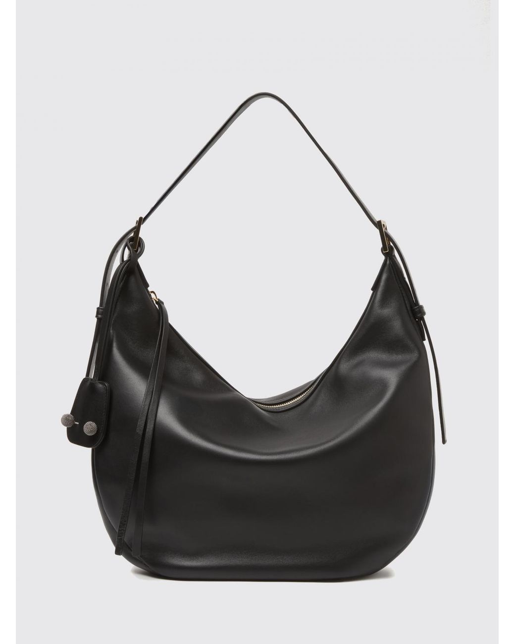 Fabiana Filippi Black Nappa Hobo Bag