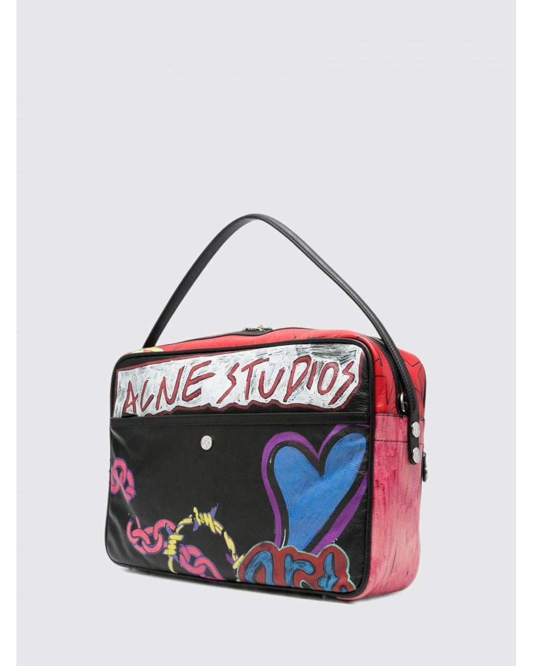 Acne Metallic Camero Calfskin Leather Camera Bag With Printed Logo