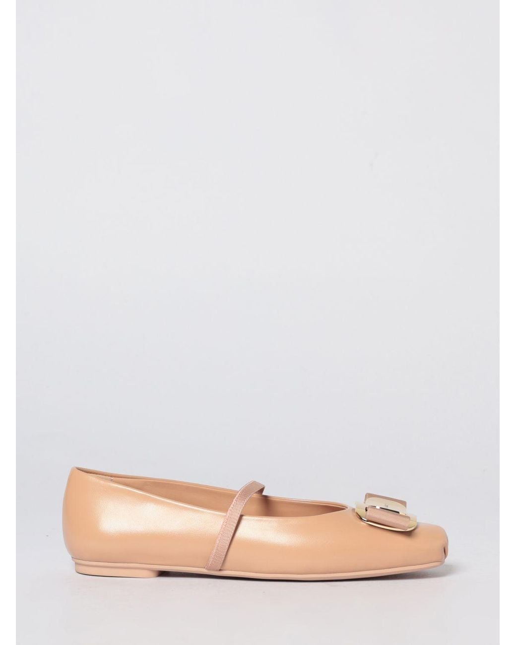 Ferragamo Pink Vara Flat Ballerinas