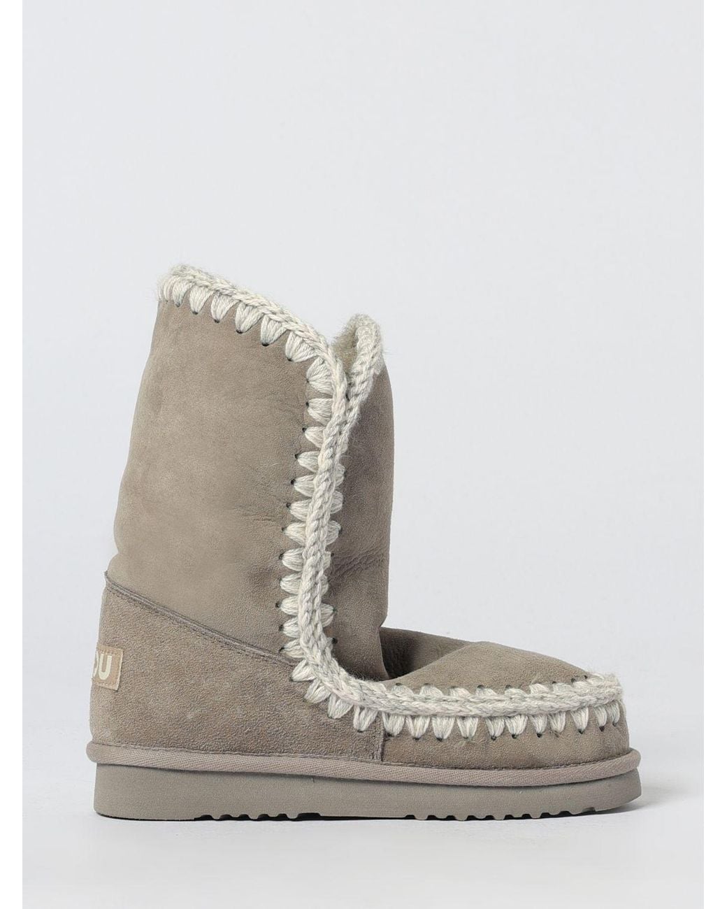 Botines Planos Mujer de Mou de color Gris Lyst