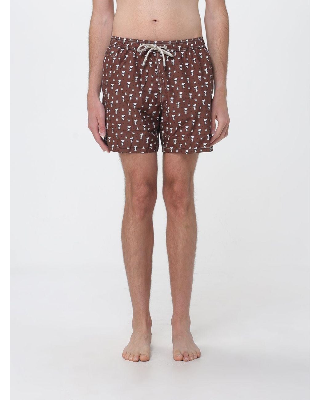 Mc2 Saint Barth Brown Printed Boxer Swim Trunks for men