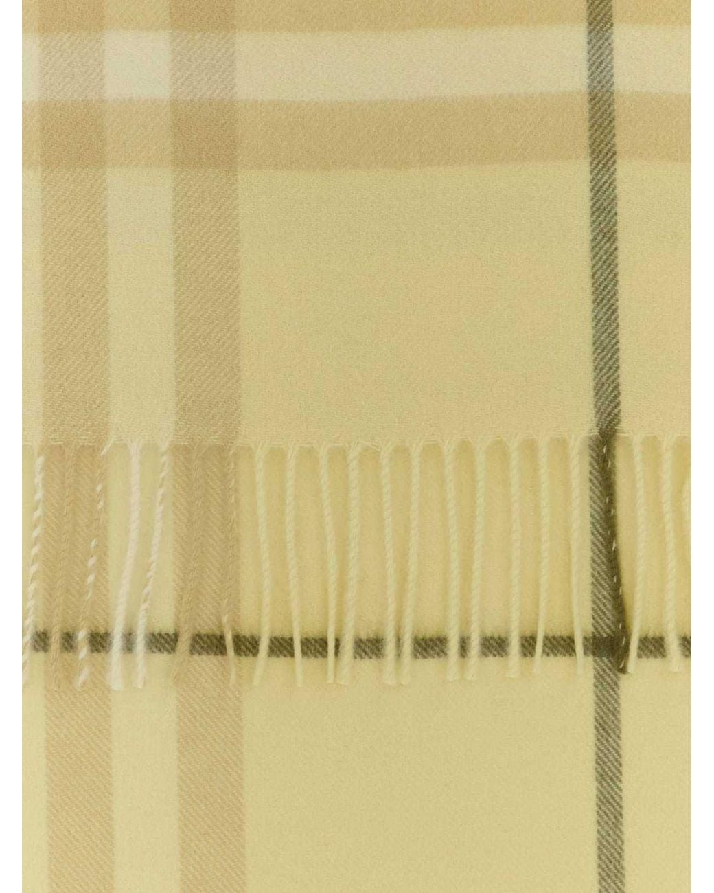 Burberry Metallic Pure Cashmere Scarf With Iconic Check Pattern And Fringed Hem for men