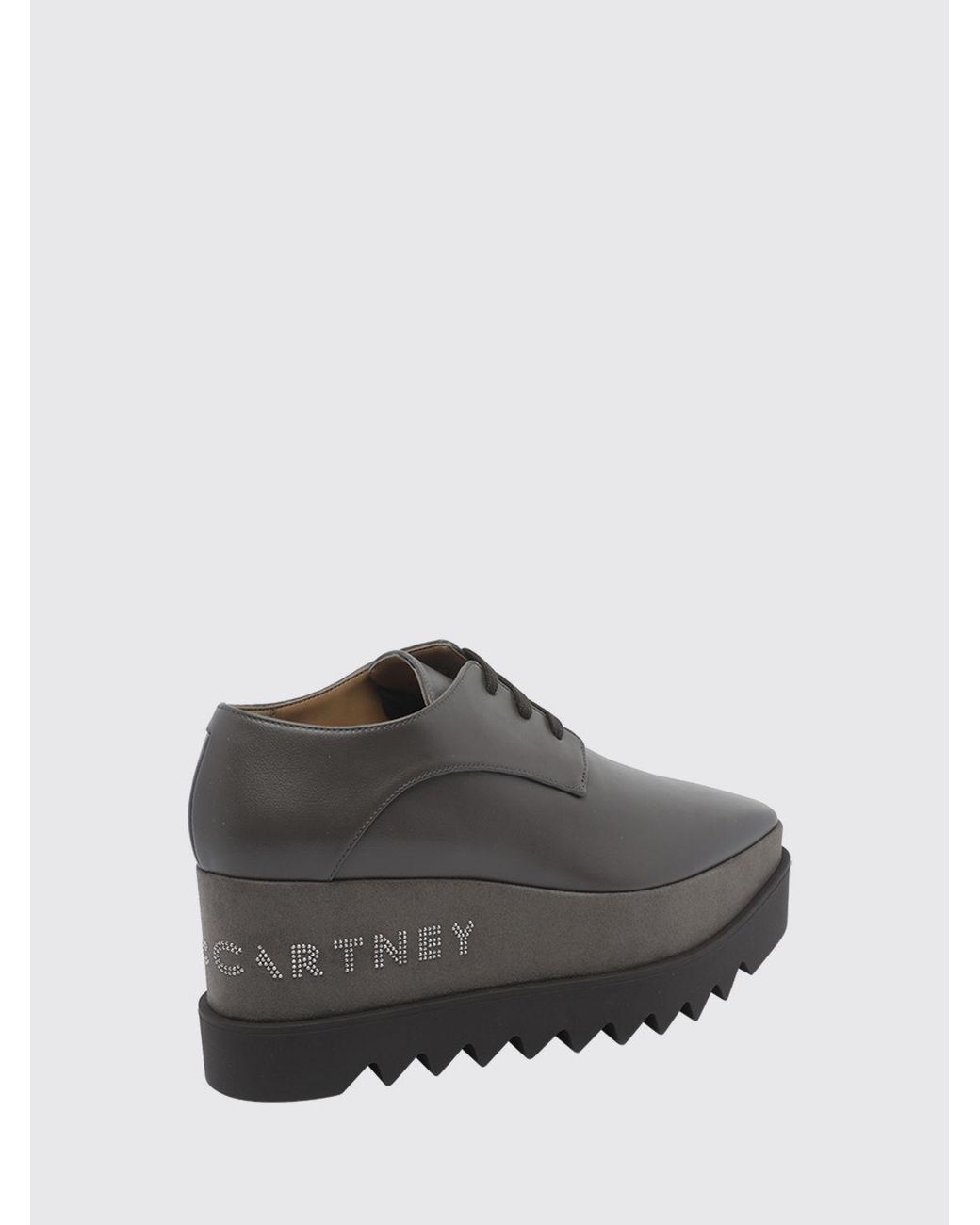 Stella McCartney Gray Elyse Vegan Leather Lace-Up Shoes With Platform Lug Sole