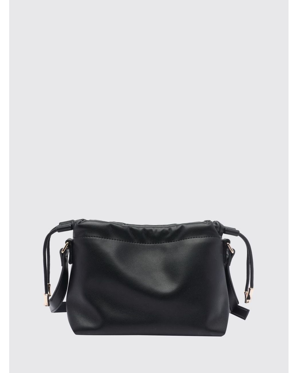 A.P.C. Black Ninon Mini Synthetic Leather Crossbody Bag With Drawstring Closure
