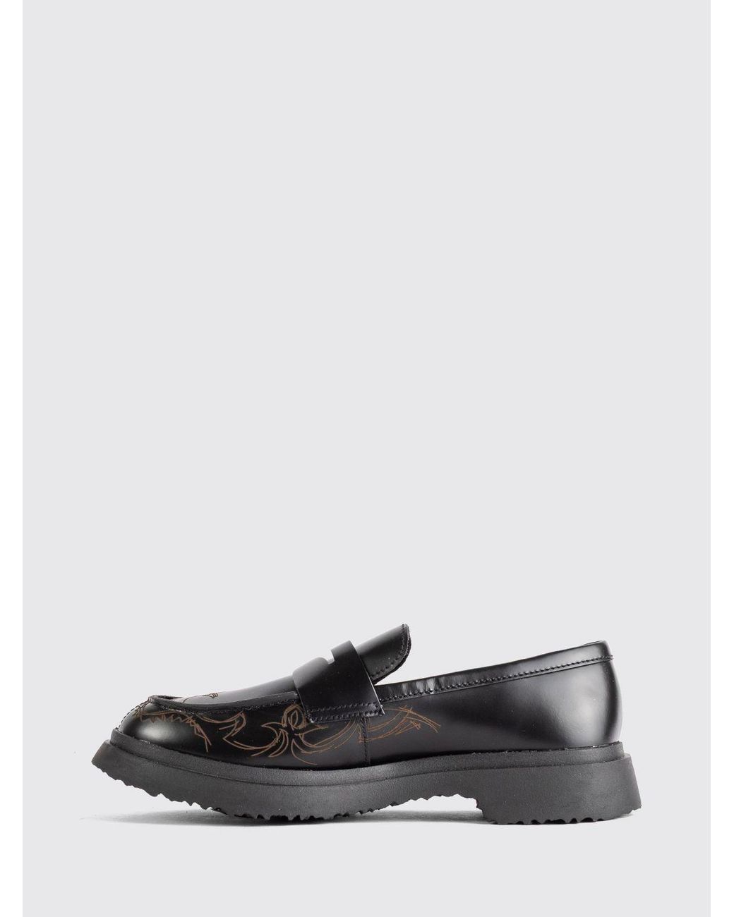 Camper White Walden Smooth Leather Penny Loafers With Round Toe And Rubber Sole