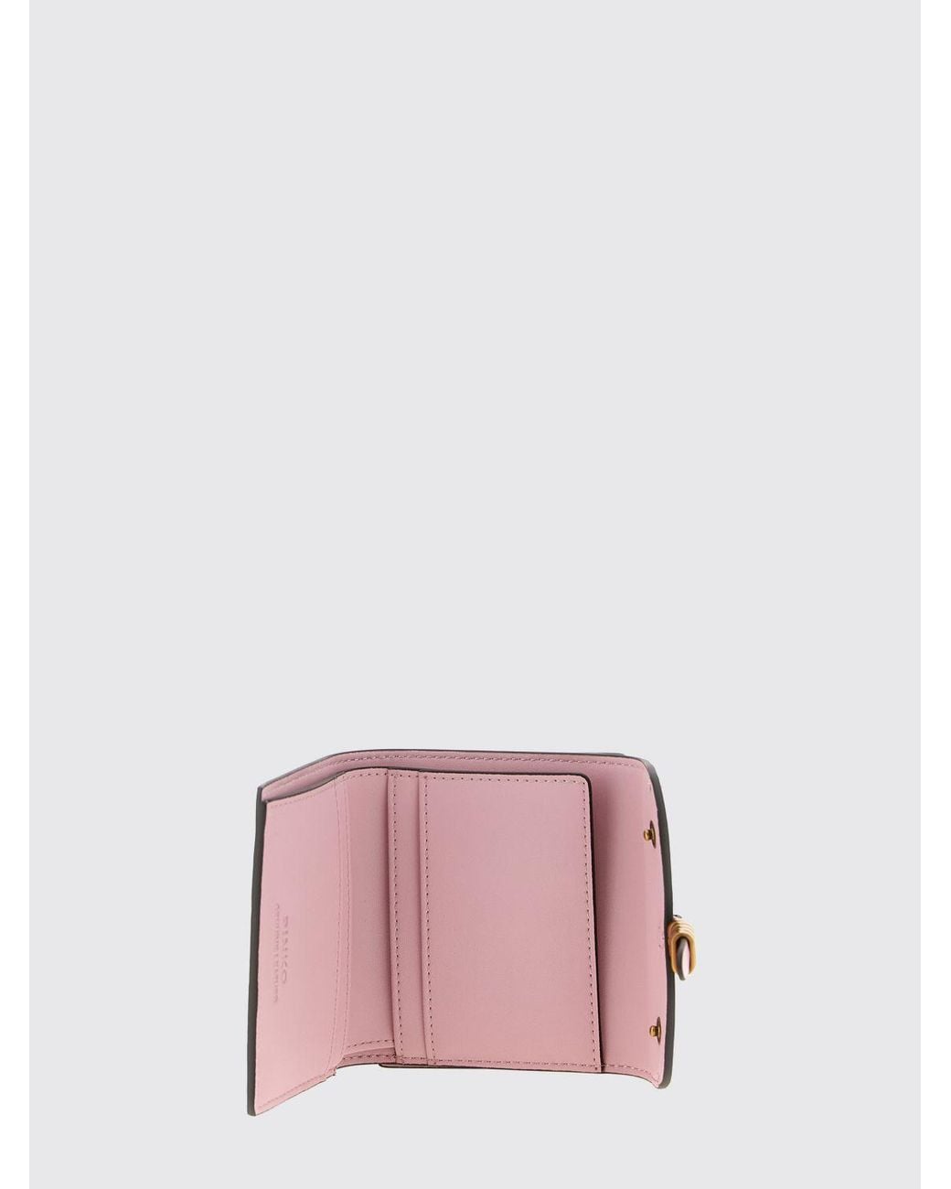 Pinko Pink Lettering Leather Wallet