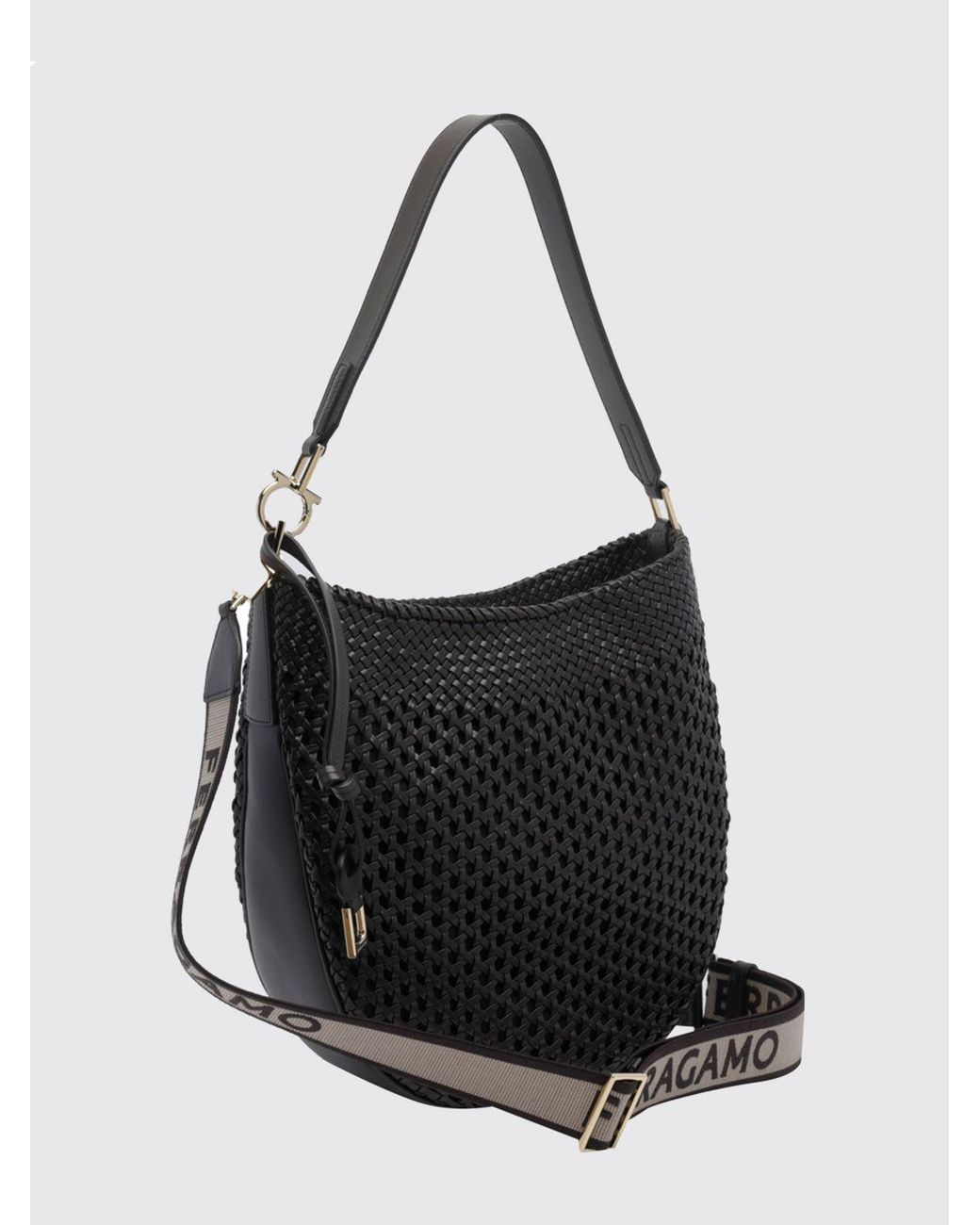 Ferragamo Black Medium Hobo Bag