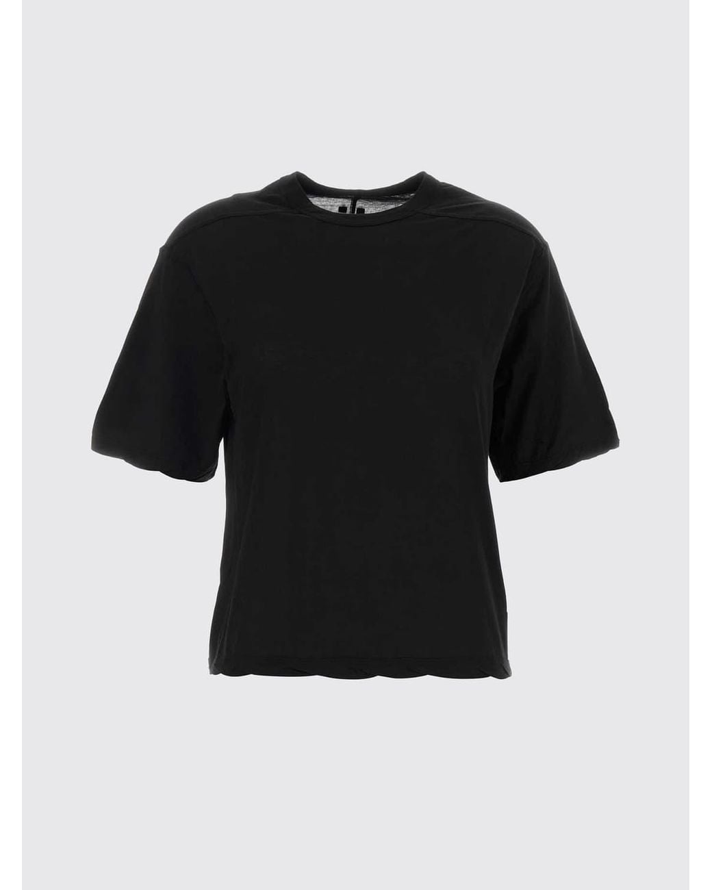 Rick Owens Black Basic Design Cotton Crewneck T-Shirt