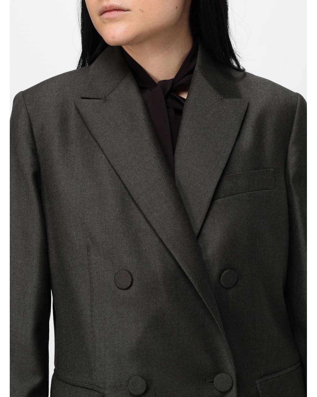 Agnona Gray Double-Breasted Blazer