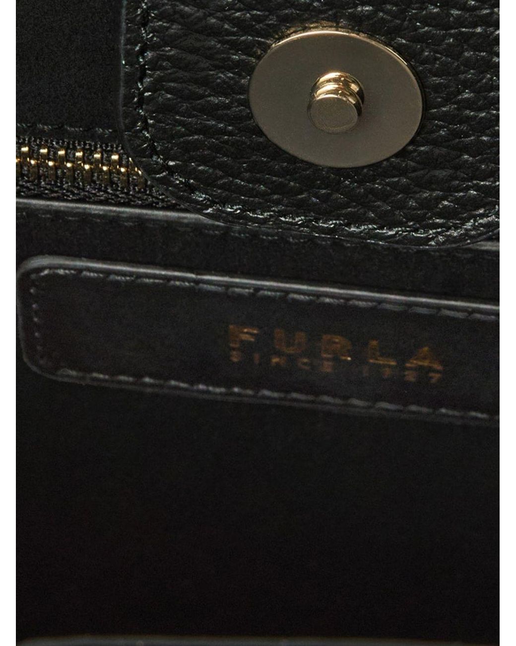 Furla Black Nuvola Grained Cowhide Leather Shoulder Bag With Double Adjustable Handles
