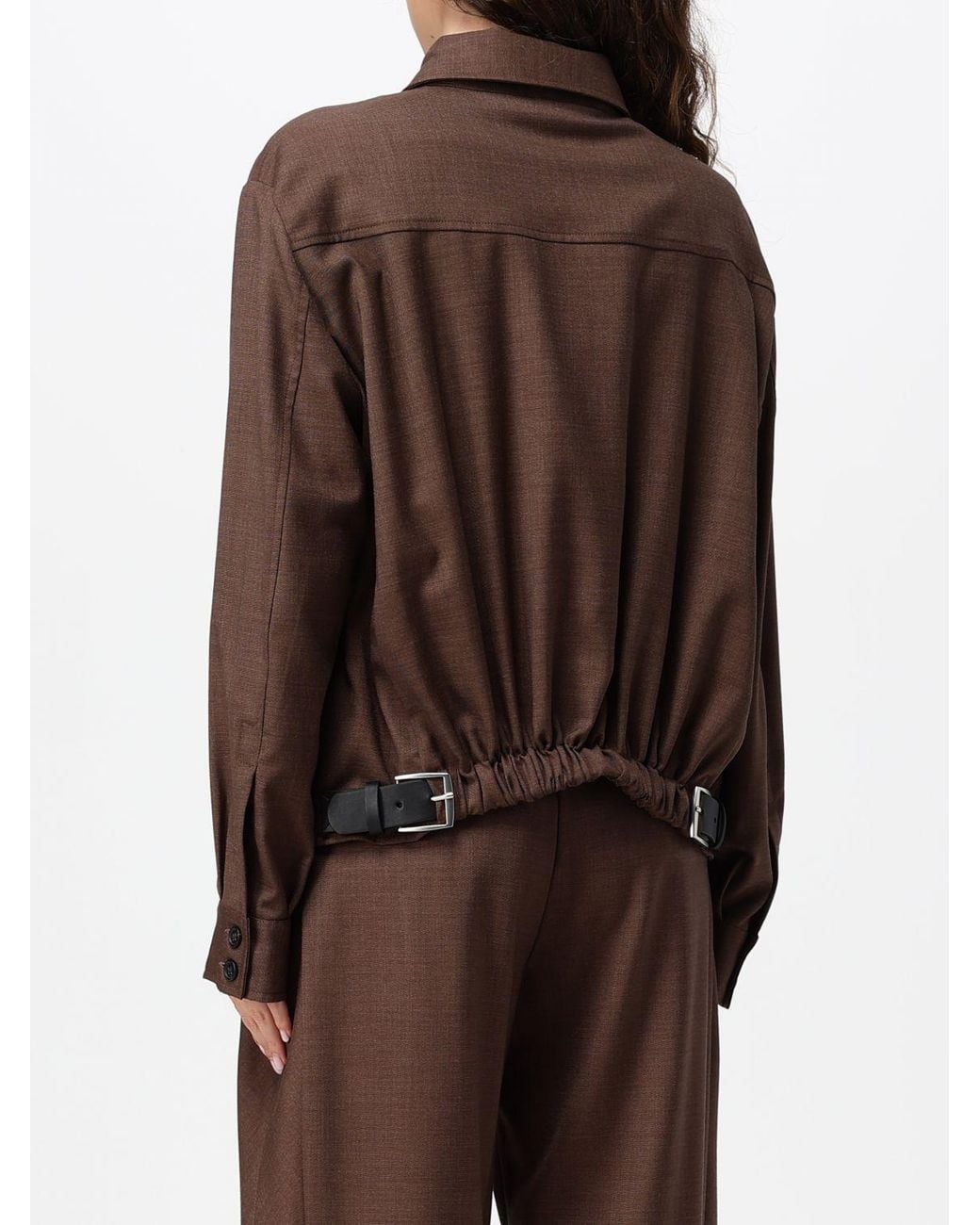 MEIMEIJ Brown Relaxed Fit Viscose Shirt With Dropped Shoulders