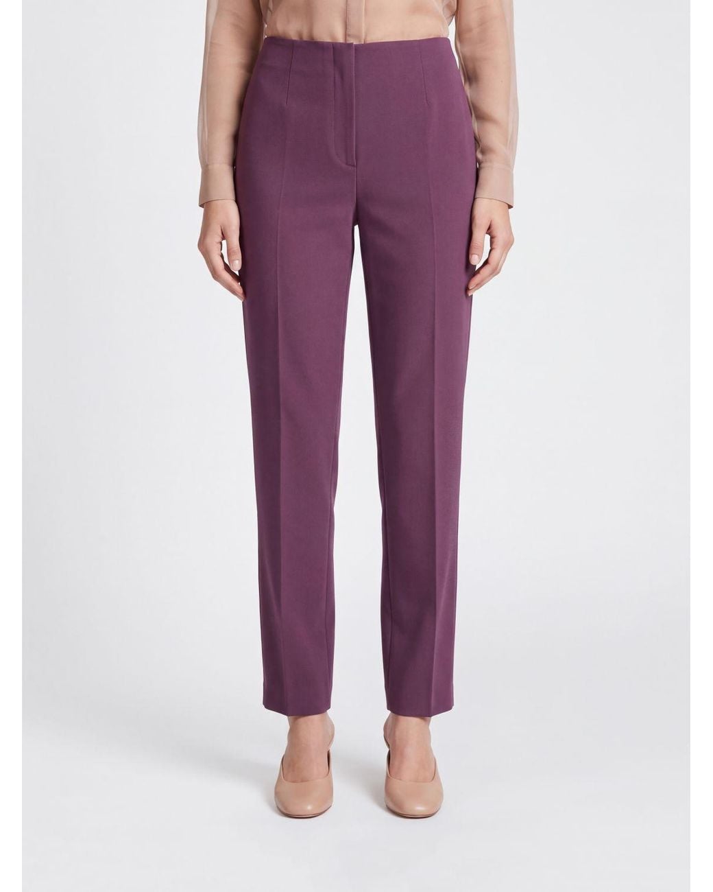 Alberta Ferretti Purple High-Waisted Skinny Trousers