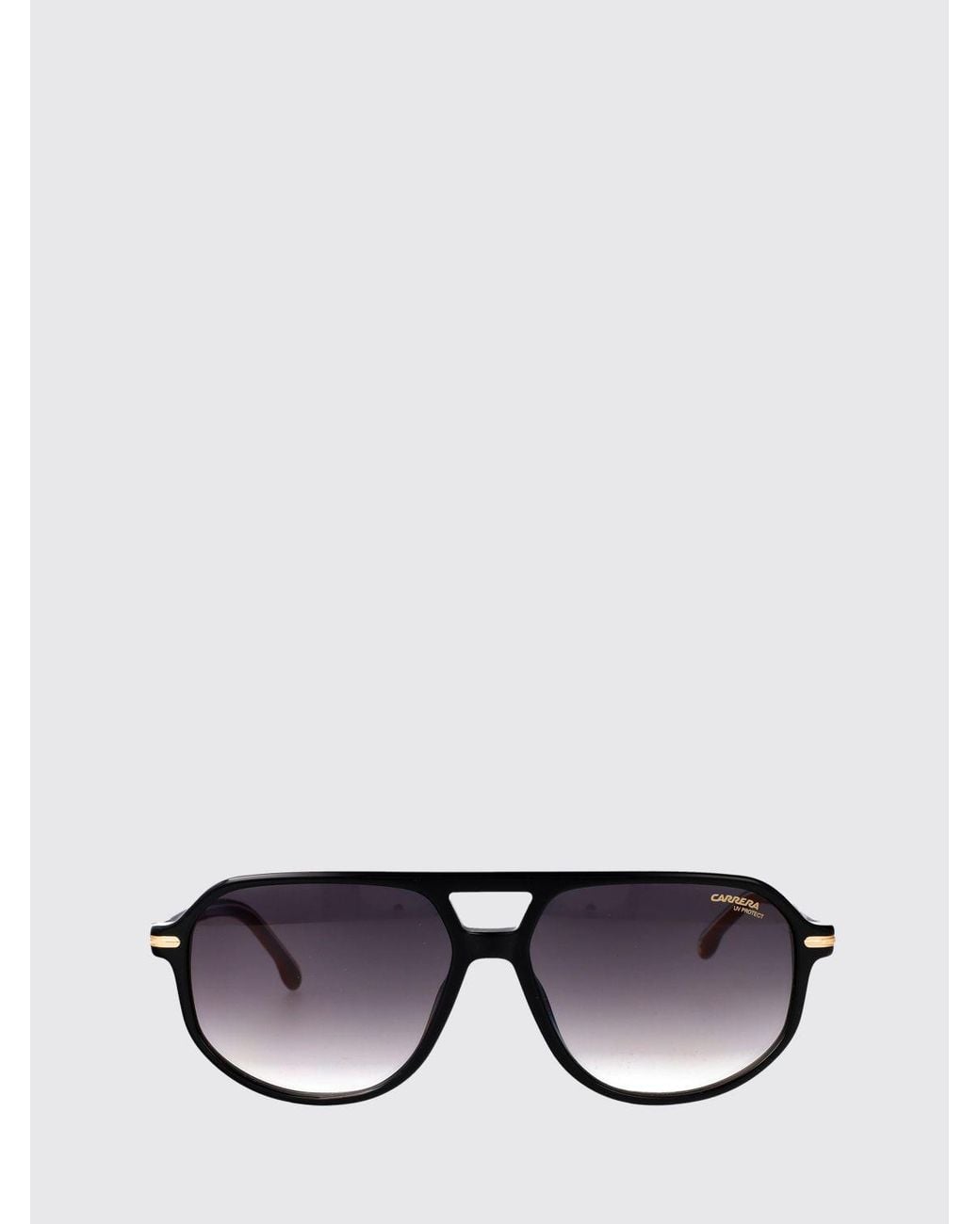 Carrera Black Rounded Acetate Aviator Sunglasses With Double Bridge for men
