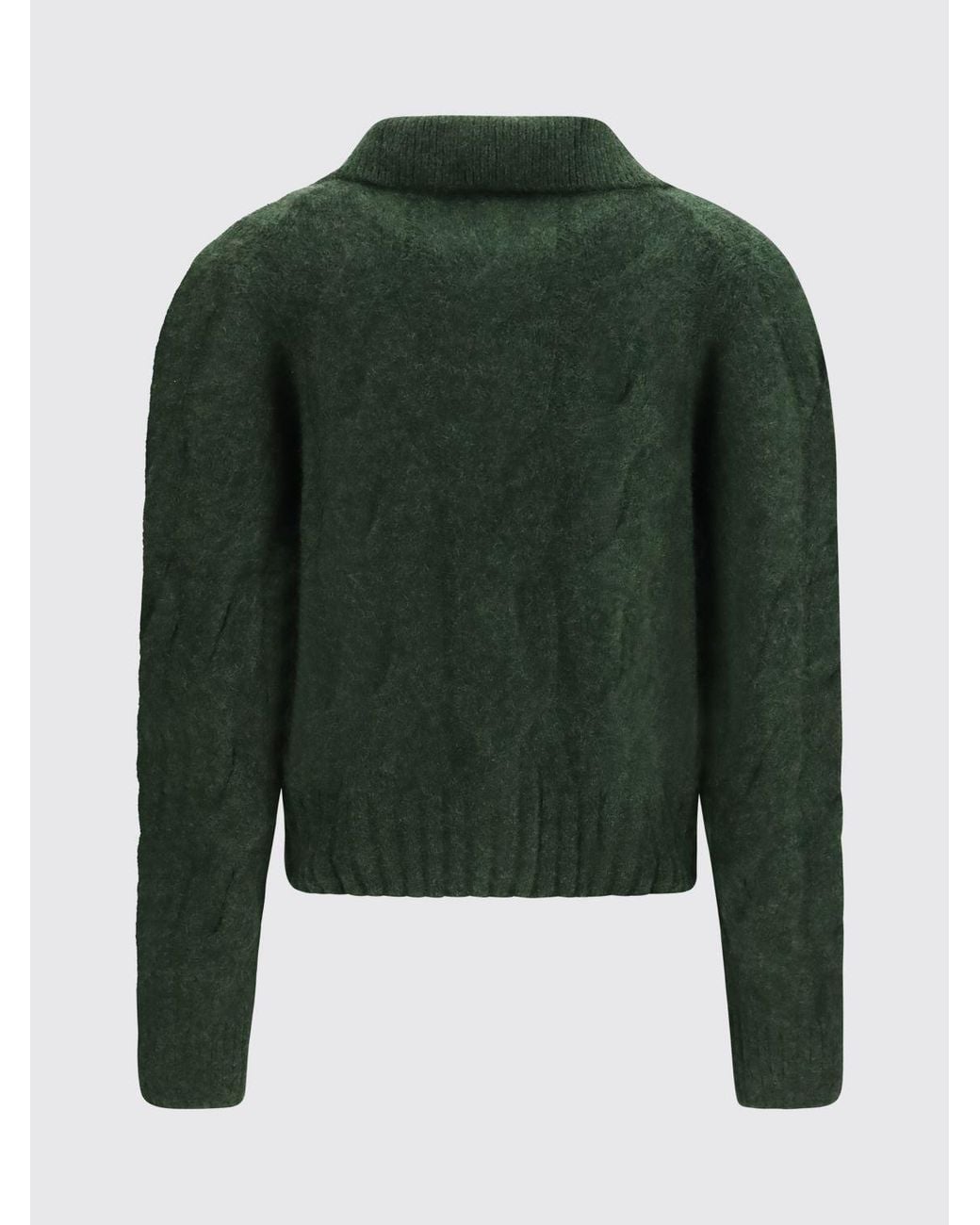 Allude Green Cashmere And Silk Cardigan With Classic Collar And Button Closure