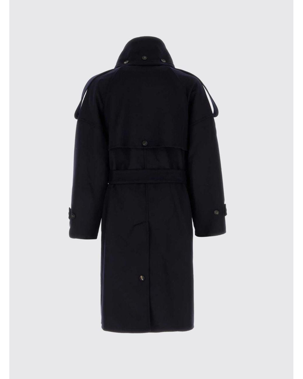Ferragamo Blue Double-Breasted Trench Coat for men