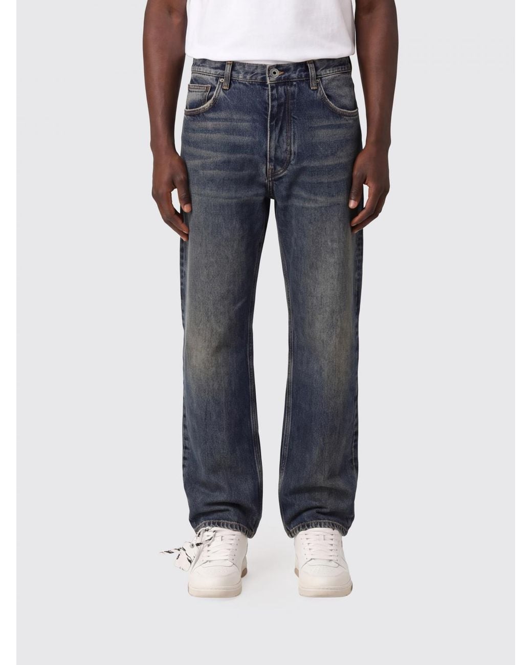 Off-White c/o Virgil Abloh Blue Mid-Rise Straight Jeans for men