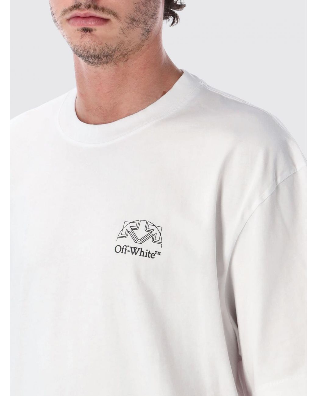 Off-White c/o Virgil Abloh White Arrow Logo Cotton T-Shirt With Dropped Shoulders for men