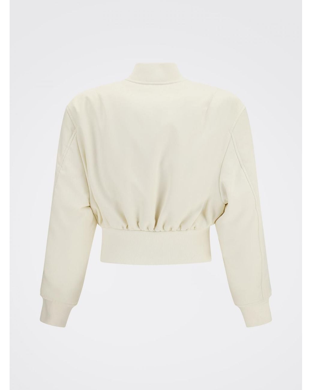 Balenciaga White Polyester Bomber Jacket