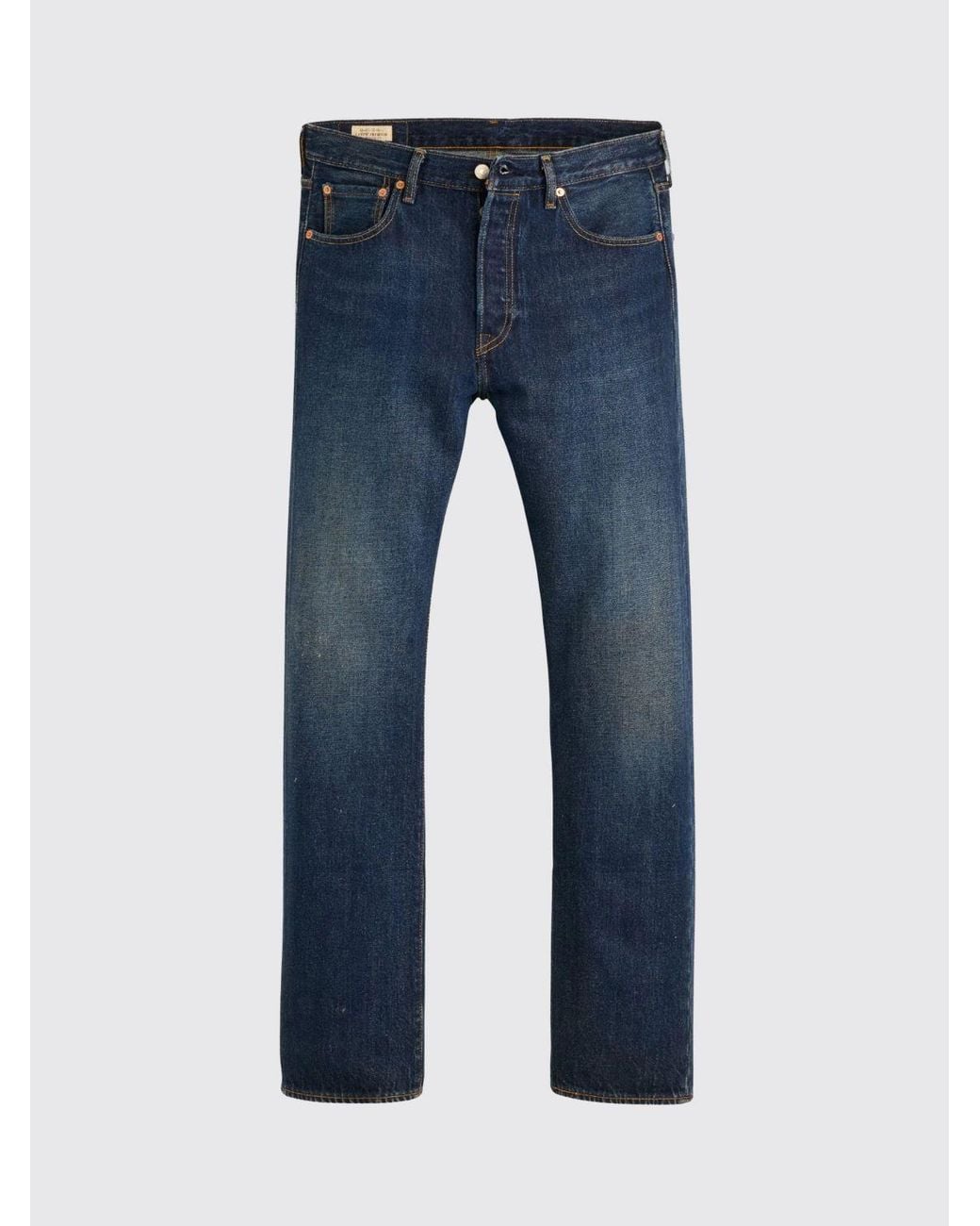 Levi's Blue 5-Pocket Straight-Fit Cotton Denim Jeans for men