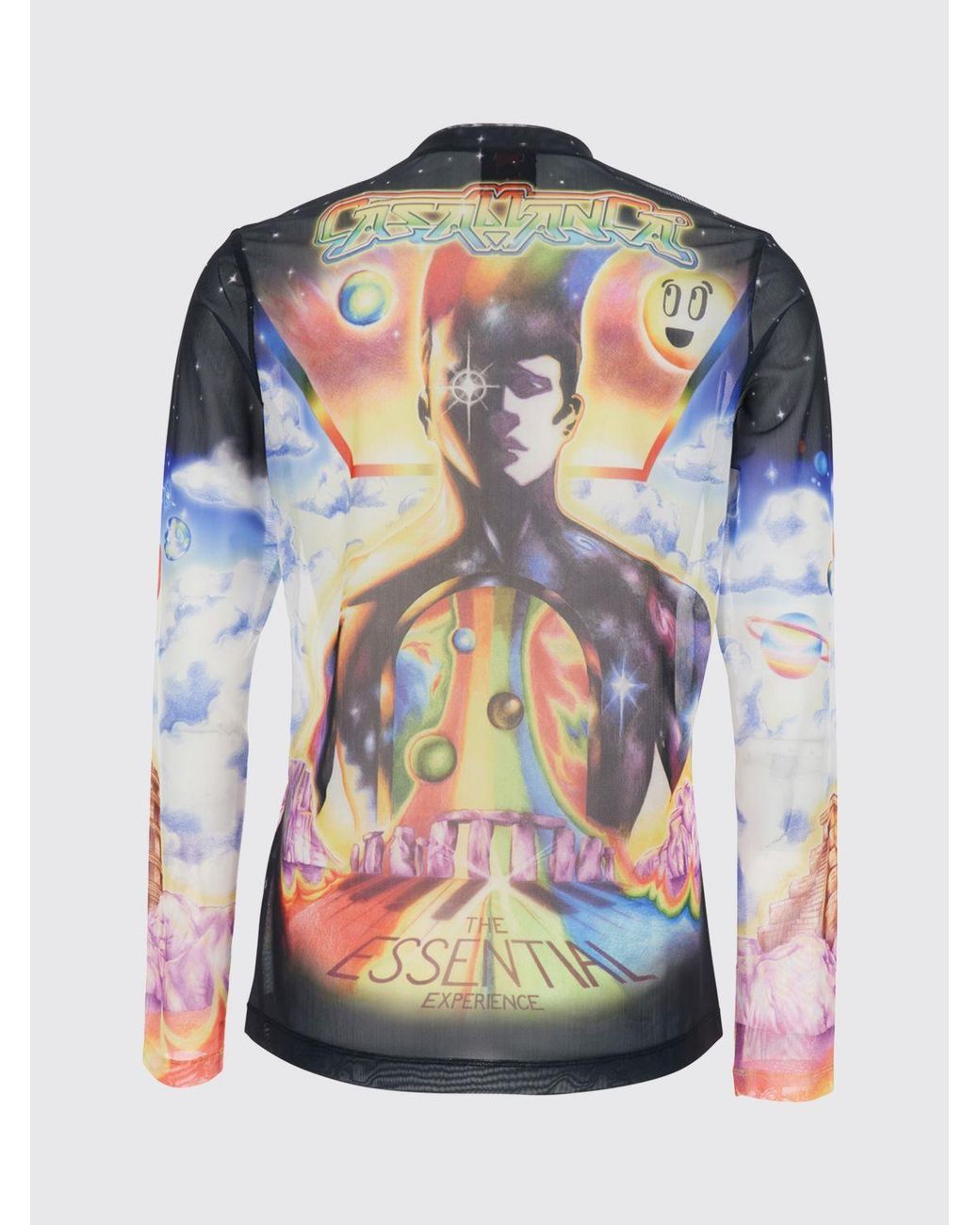 Casablanca Blue Slim Fit Long-Sleeved Graphic Print Jersey Top for men