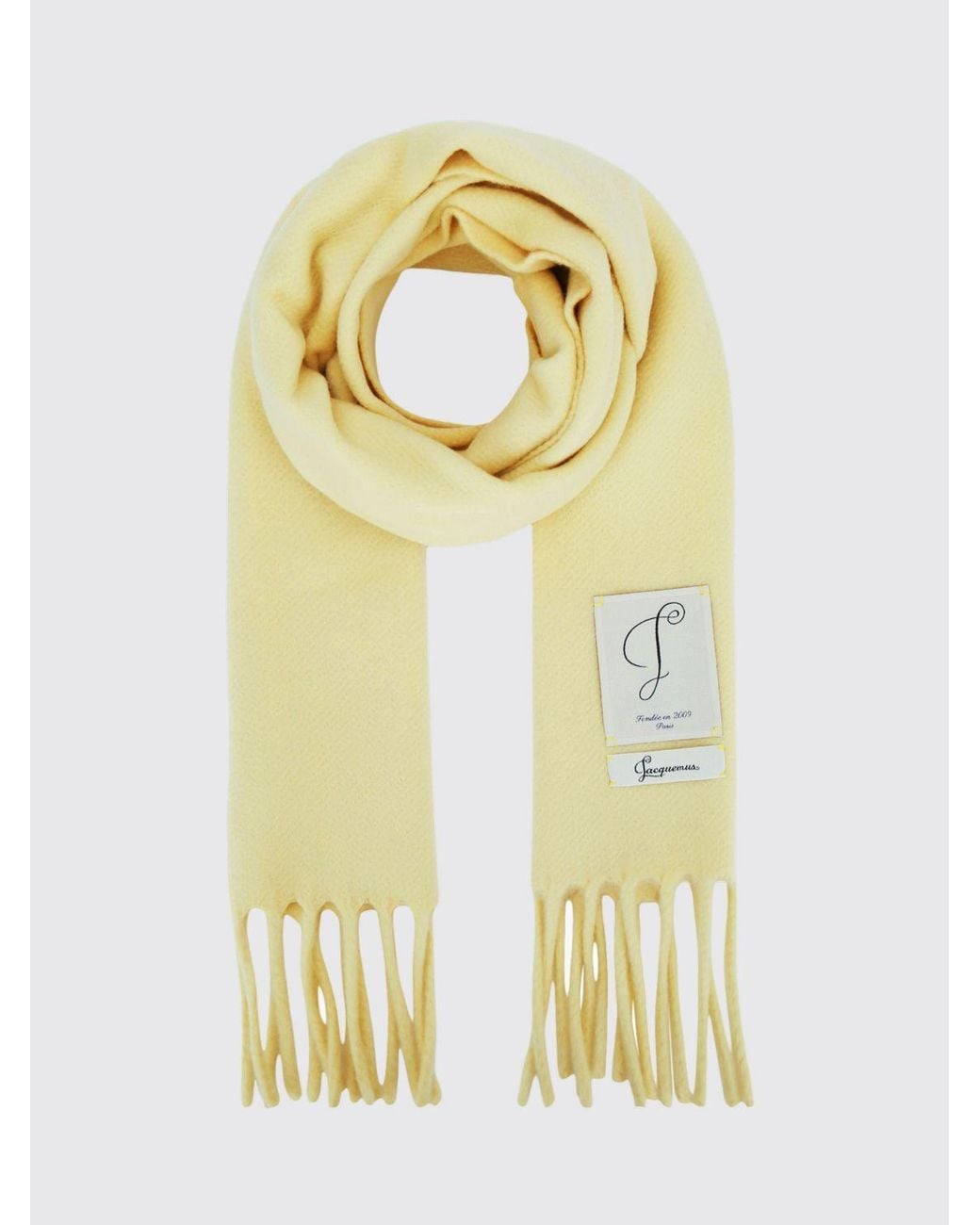 Jacquemus Metallic Colour-Block Wool-Blend Scarf With Fringes And Applied Logo
