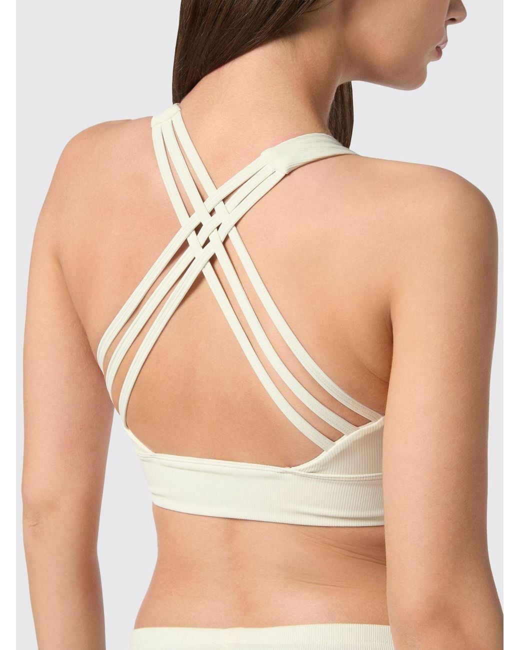 Philipp Plein White Cropped Slim Fit Sports Top