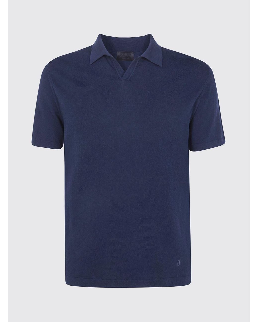 Dondup Blue Cotton Knit Polo Shirt for men