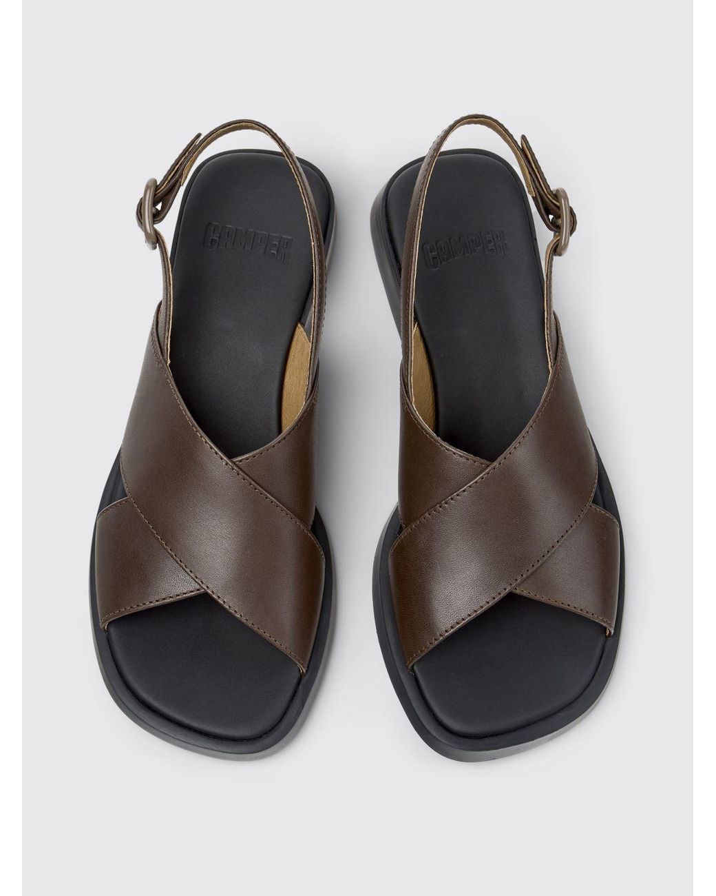 Camper White Dana Leather Sandals