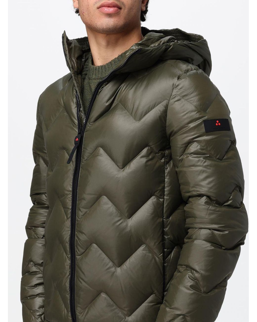 Peuterey Gray Honova Hooded Chevron-Quilted Down Jacket for men