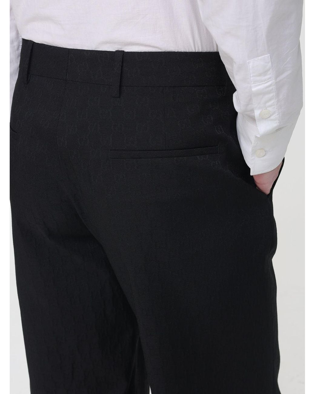 Gucci Black Wool Blend Tailored Trousers for men