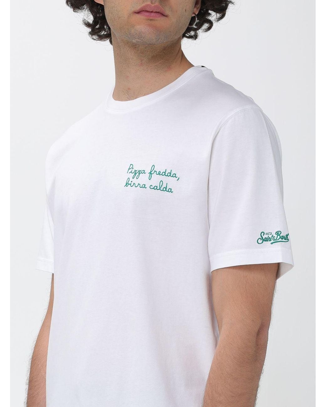 Mc2 Saint Barth White Cotton Crew Neck T-Shirt for men