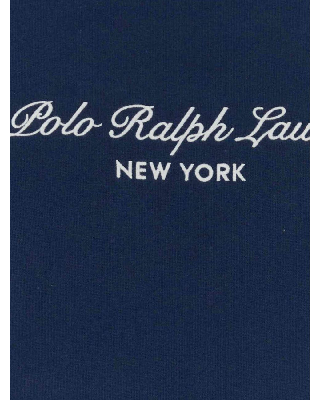Polo Ralph Lauren Blue Cotton Blend Crewneck Sweatshirt With Embroidered Logo for men