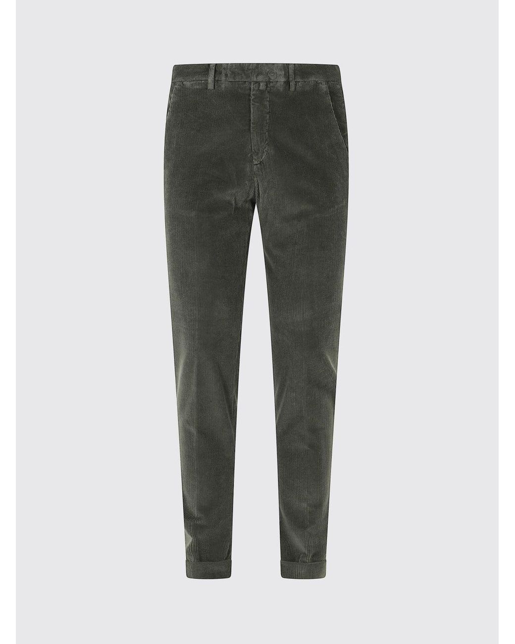 Briglia 1949 Black Slim Fit Cotton Velvet Chino Trousers for men