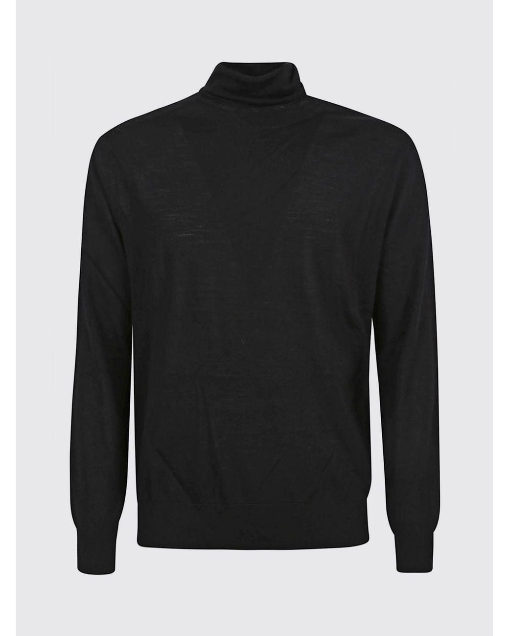 Ballantyne Black Pure Wool Turtleneck Jumper With Ribbed Trims for men