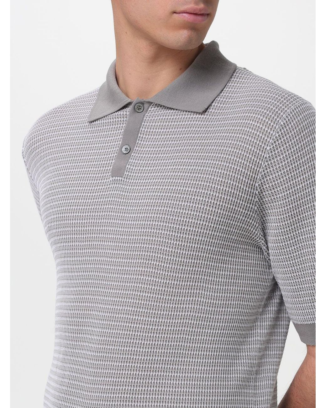 Ballantyne Gray Knitted Polo Shirt for men