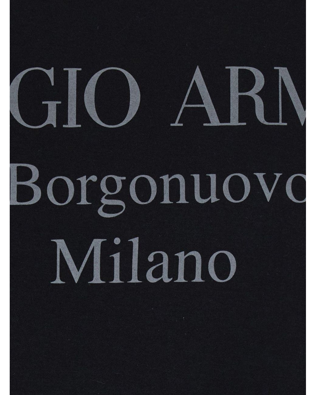 Giorgio Armani Black Short-Sleeved Cotton T-Shirt With Contrasting Logo for men
