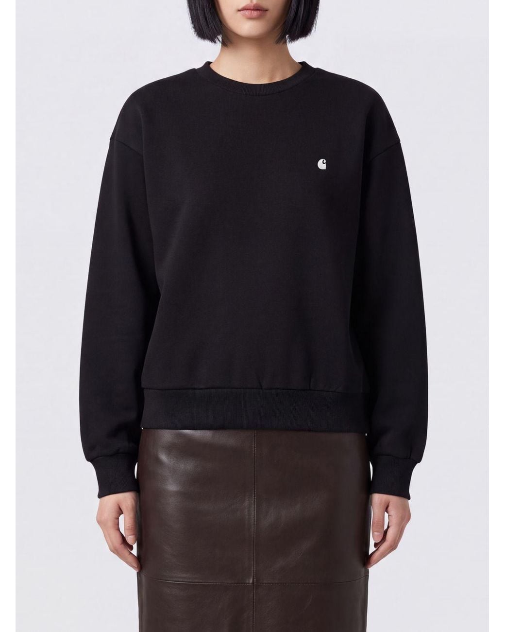 Carhartt Blue Cotton Crewneck Sweatshirt With Embroidered Logo