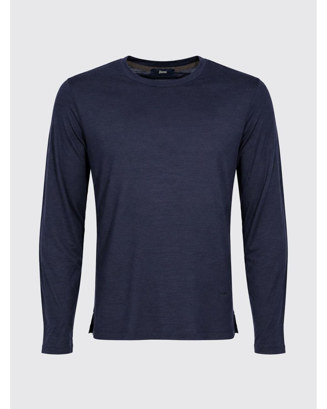 Herno Blue Long-Sleeved T-Shirt for men
