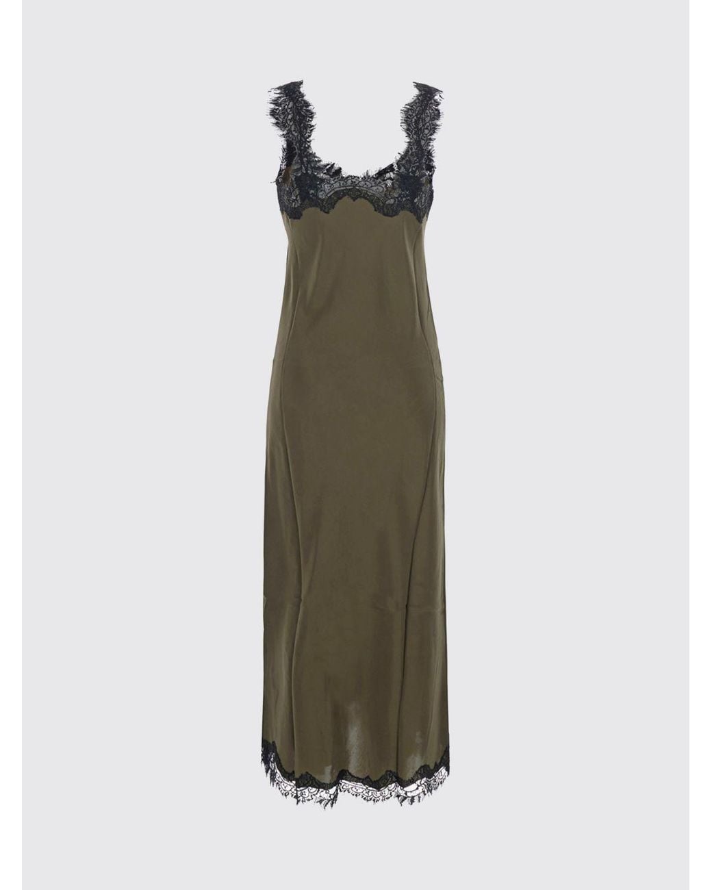 Gold Hawk Green Midi Slip Dress