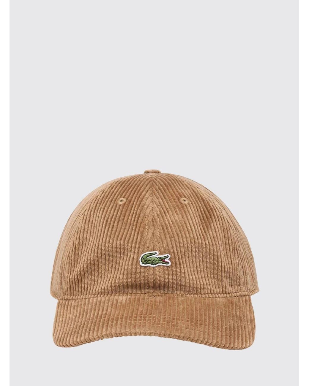 Lacoste Cord-Baseballkappe Mit Gesticktem Krokodil-Logo in Natural für Herren