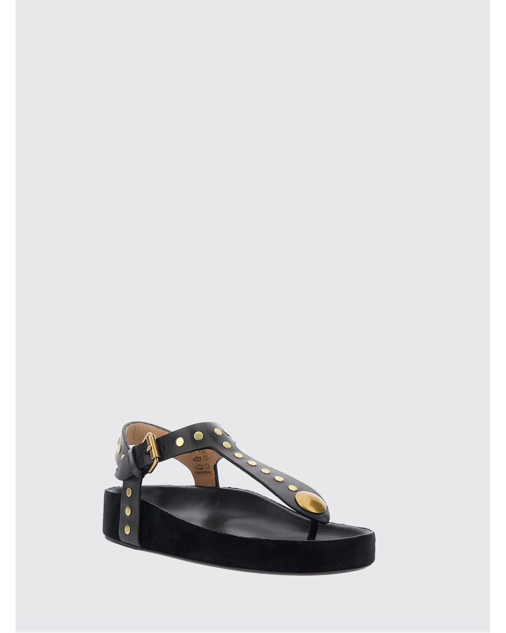 Isabel Marant White Studded Calf Leather Thong Sandals