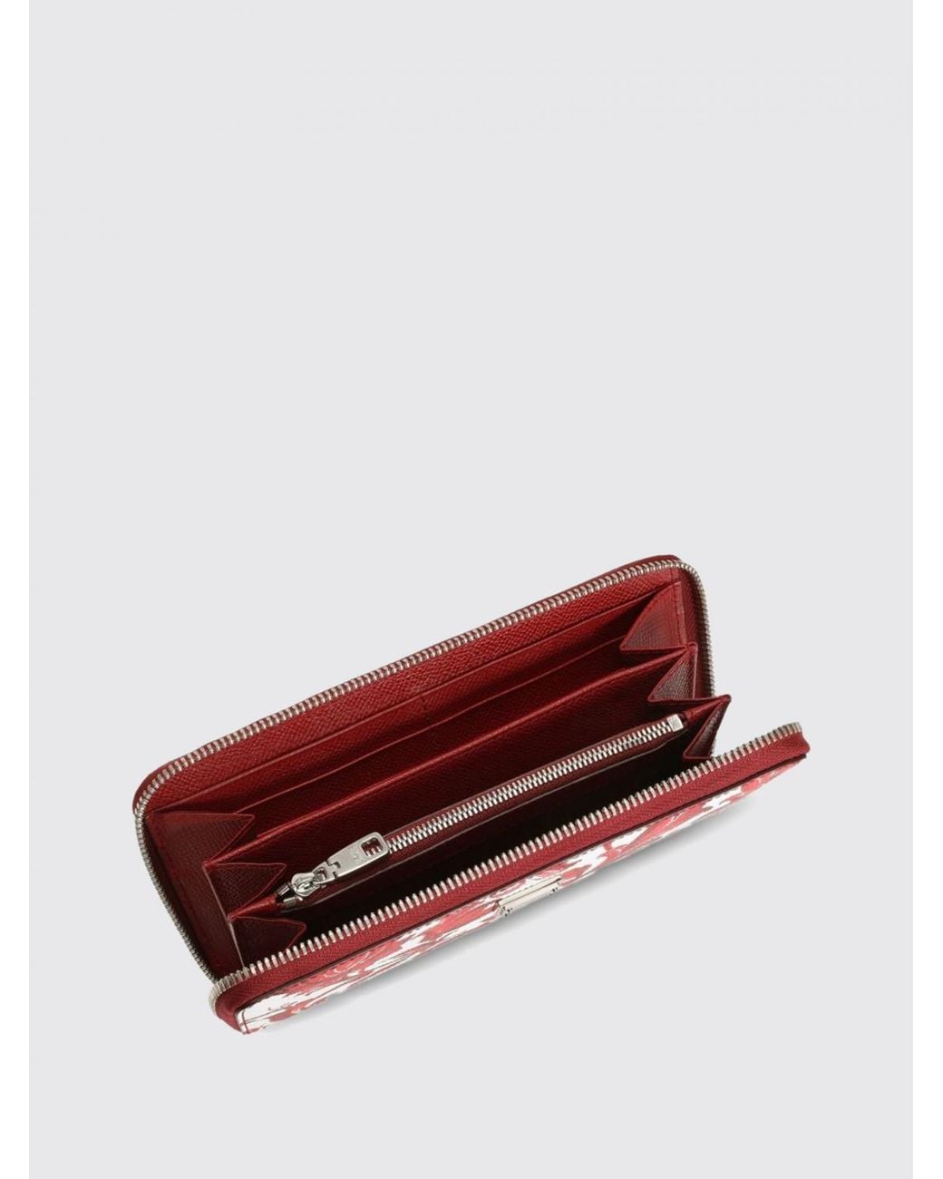 Dolce & Gabbana Red Dolce &Amp Gabbana Majolica Print Calfskin Continental Wallet