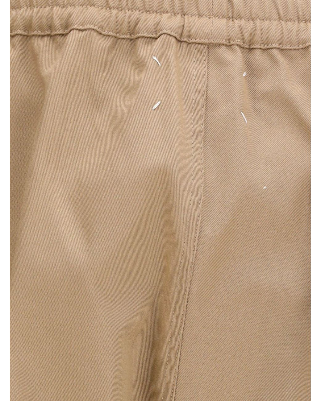 Maison Margiela Natural Cotton Blend Wide Leg Trousers for men