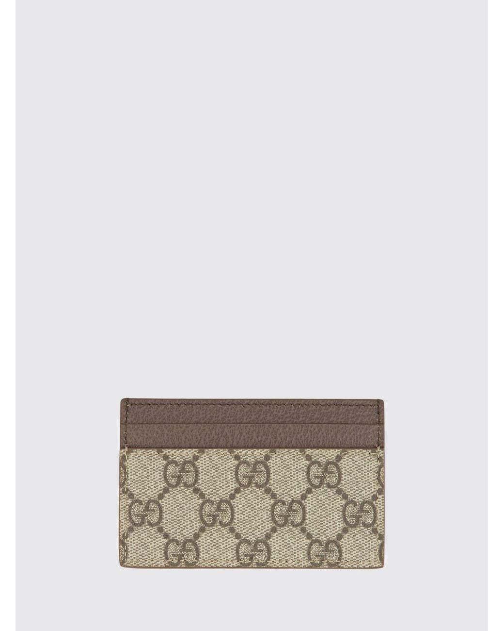 Gucci Gray Gg Supreme Coated Cotton Card Holder for men