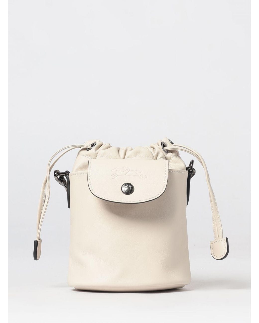 Longchamp Natural Le Pliage Xtra Mini Cowhide Leather Bucket Bag