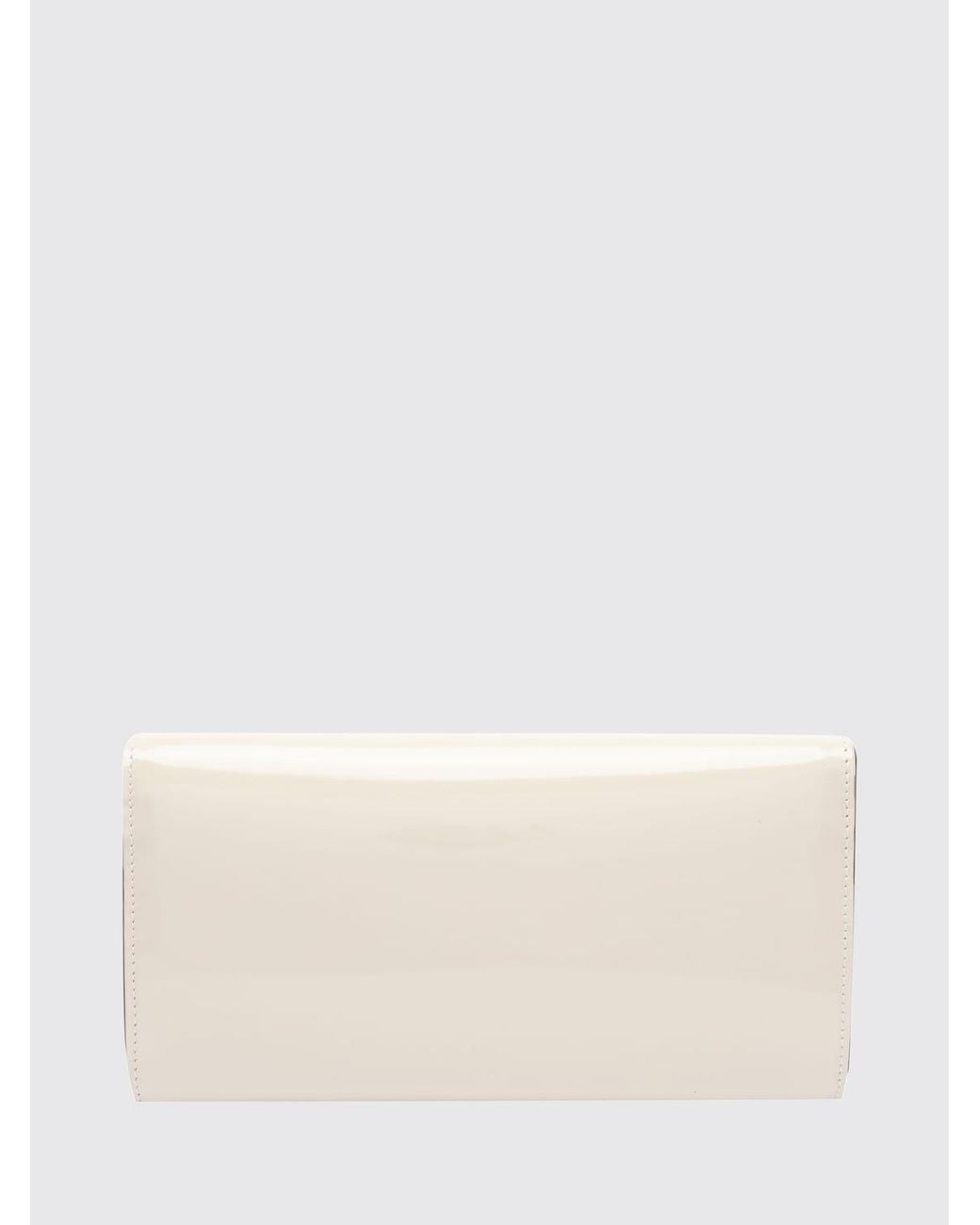 Jimmy Choo Natural Emmie Patent Leather Mini Handbag With Chain Strap