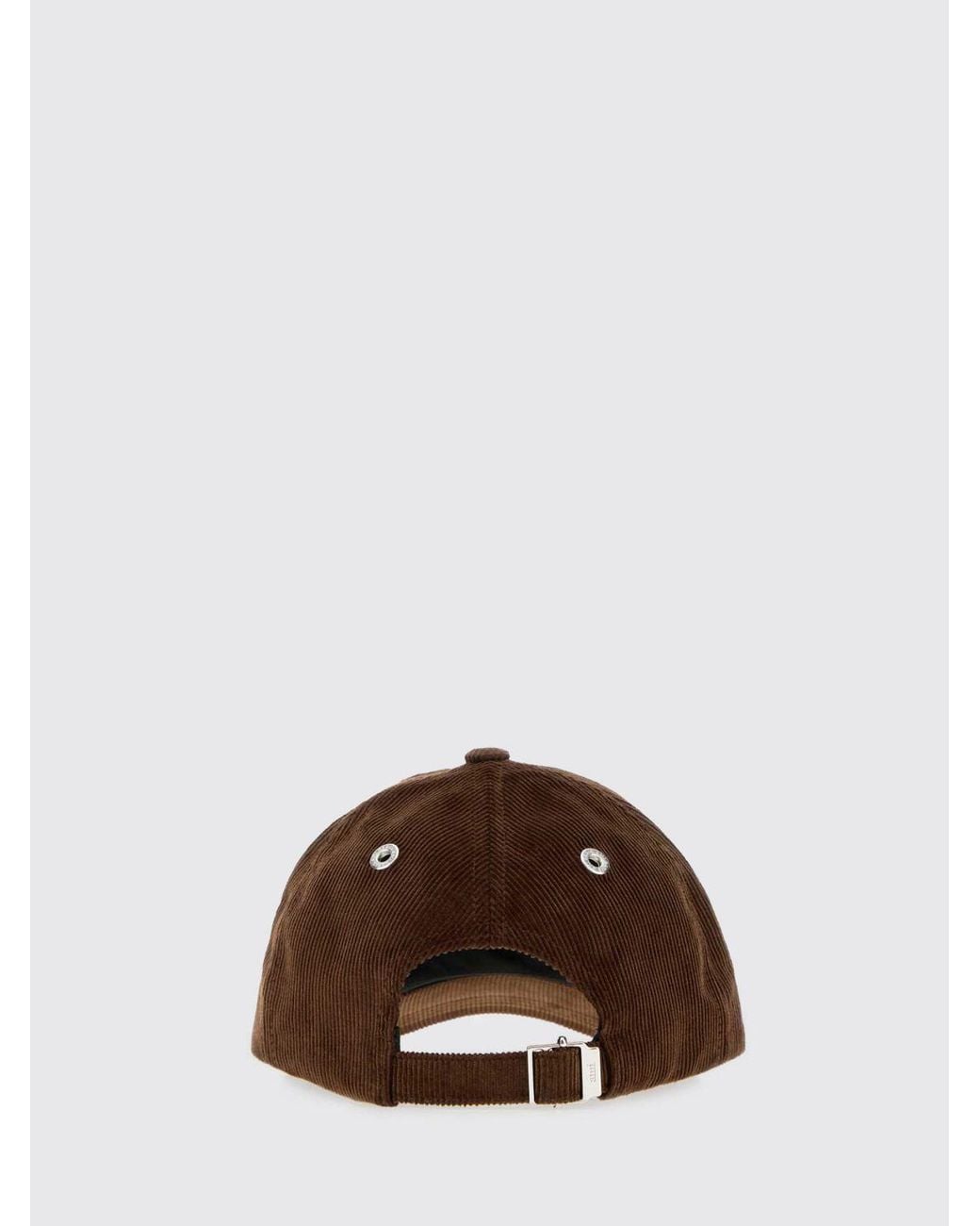 AMI Brown Cotton Velvet Baseball Cap With Adjustable Strap for men