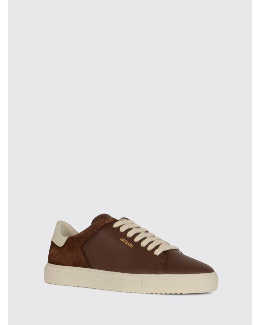 Axel Arigato Brown Clean 90 Split Bicolor Leather And Suede Low-Top Sneakers for men